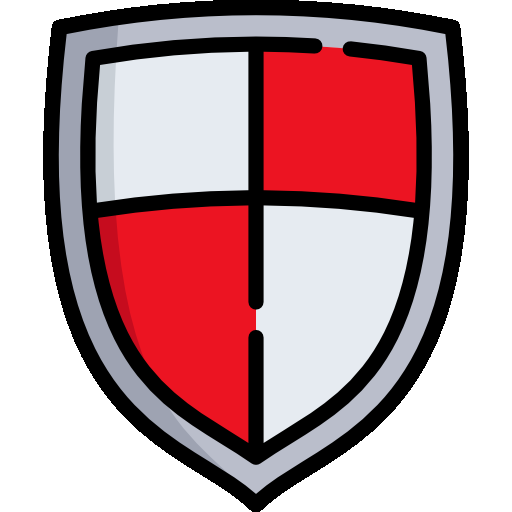 Icono de escudo en rojo y blanco que representa el sistema GUARD, cuyo nombre evoca la función de guardia o protección que el módulo auxiliar ejerce sobre el LLM para bloquear la generación de contenido del forget set en tiempo de inferencia.